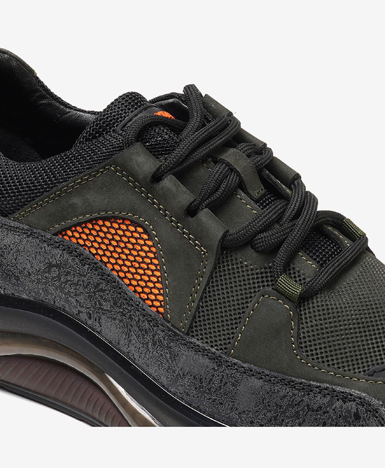 Erkek Haki Hakiki Deri Sneaker Ayakkabı - 6