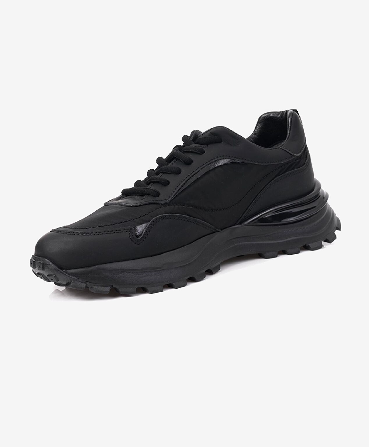 Erkek Siyah Hakiki Deri Spor Ayakkabı - 2