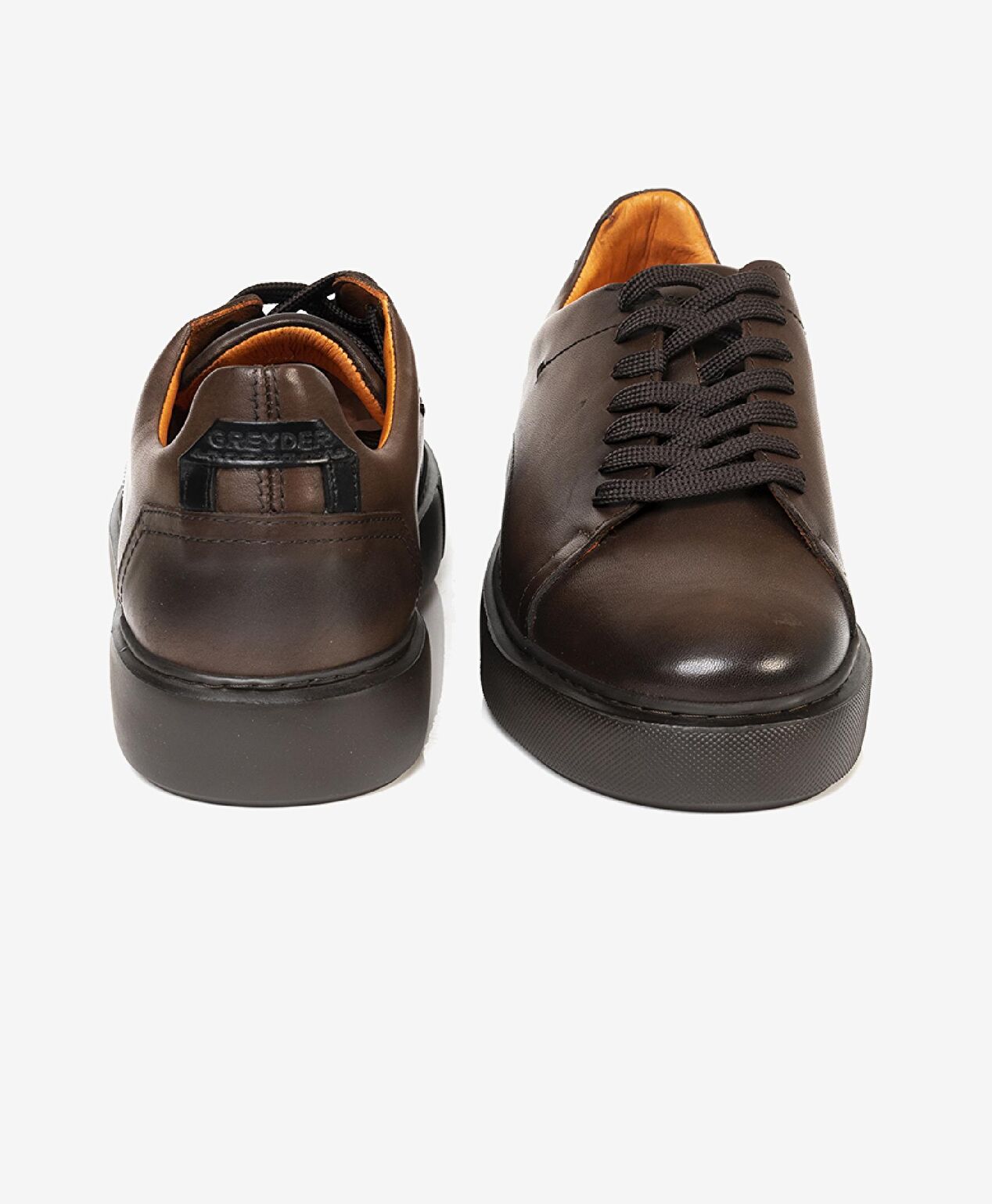 Erkek kahverengi Hakiki Deri Sneaker Ayakkabı - 6