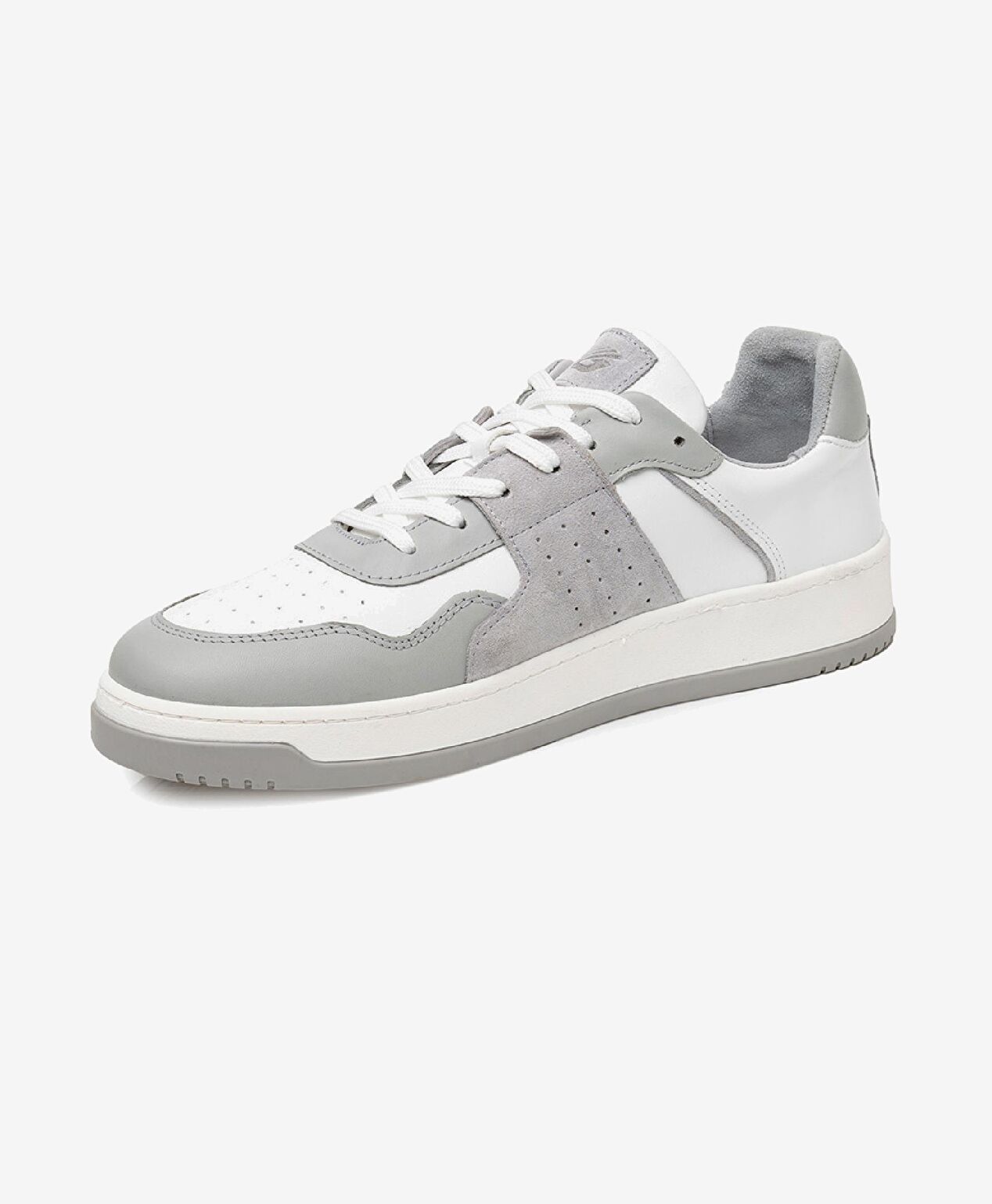 Erkek Gri Beyaz Hakiki Deri Sneaker Ayakkabı - 2