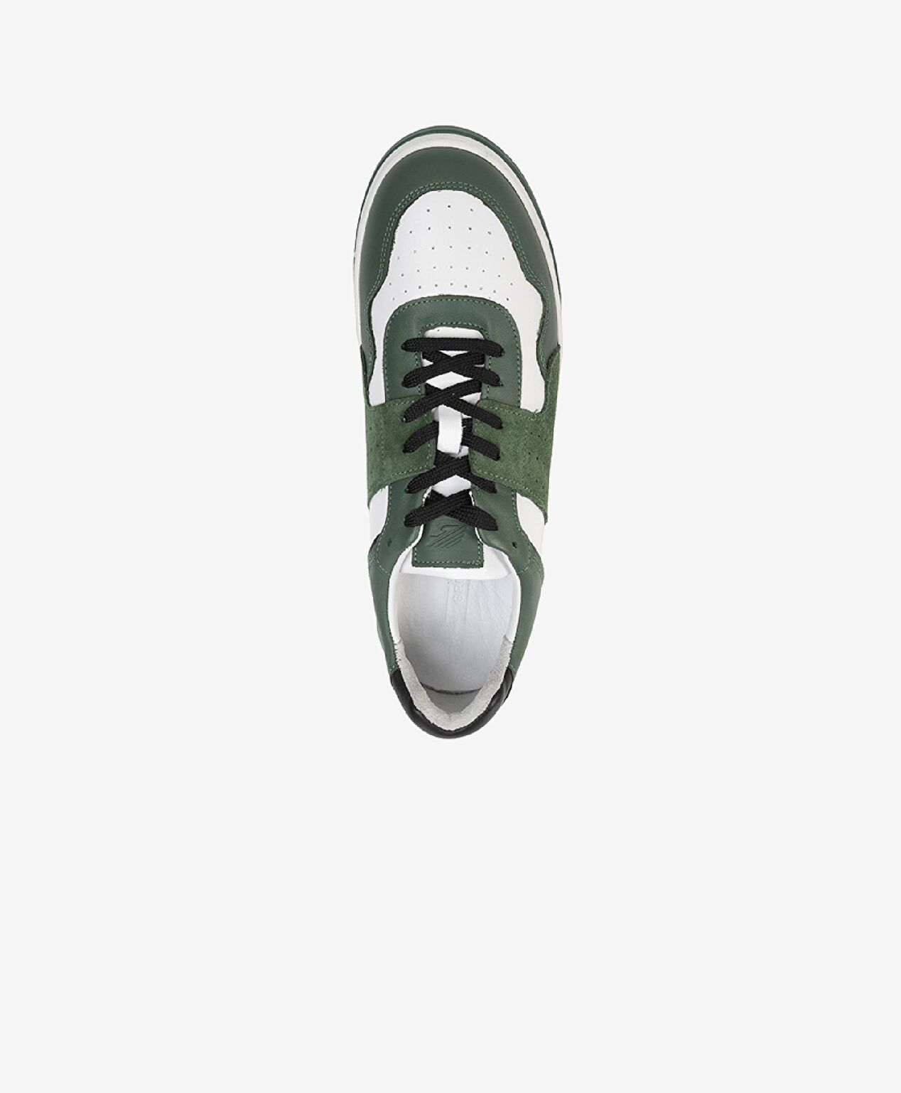 Erkek Yeşil Beyaz Hakiki Deri Sneaker Ayakkabı - 3