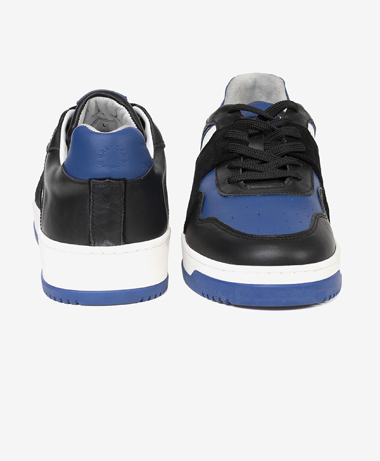 Erkek Siyah Mavi Beyaz Hakiki Deri Sneaker Ayakkabı - 6