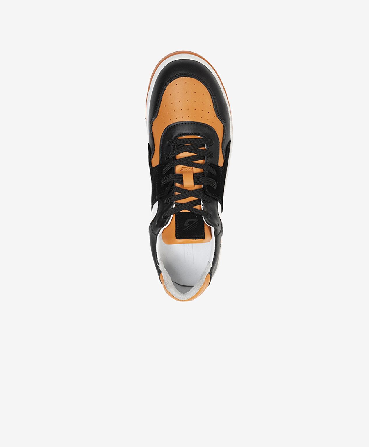 Erkek Siyah Turuncu Beyaz Hakiki Deri Sneaker Ayakkabı - 3