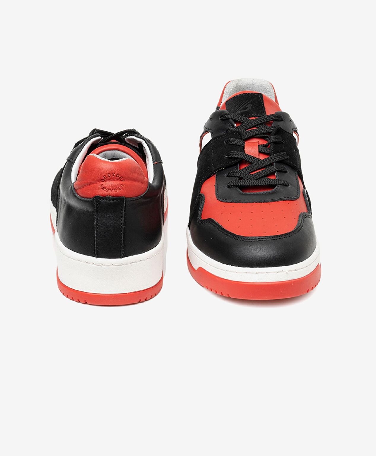 Erkek Siyah Kırmızı Beyaz Hakiki Deri Sneaker Ayakkabı - 6