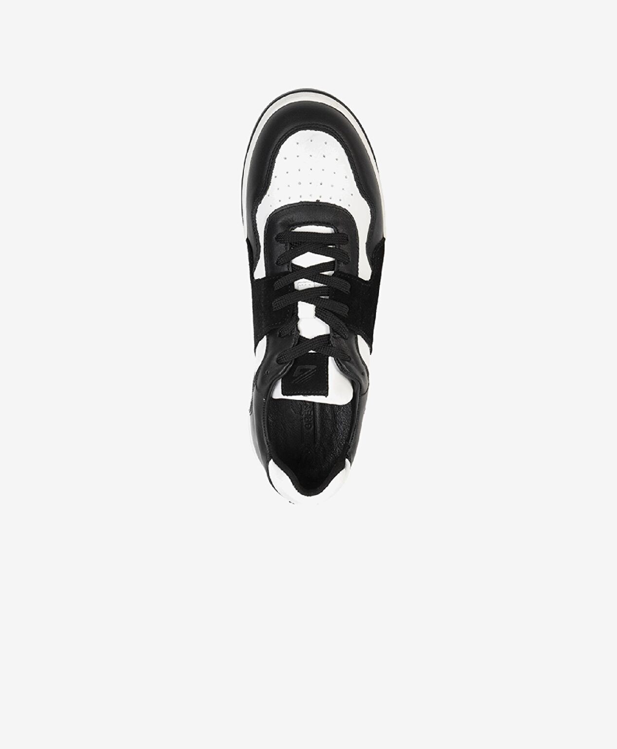 Erkek Siyah Beyaz Hakiki Deri Sneaker Ayakkabı - 3