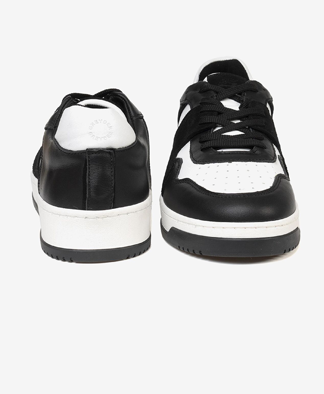 Erkek Siyah Beyaz Hakiki Deri Sneaker Ayakkabı - 6