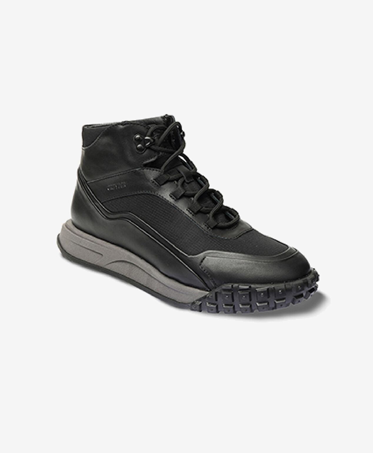 Erkek Siyah Hakiki Deri Memory Foam Taban Sneaker Bot - 2