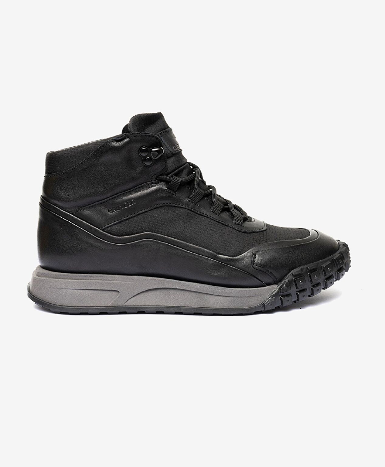 Erkek Siyah Hakiki Deri Memory Foam Taban Sneaker Bot - 1