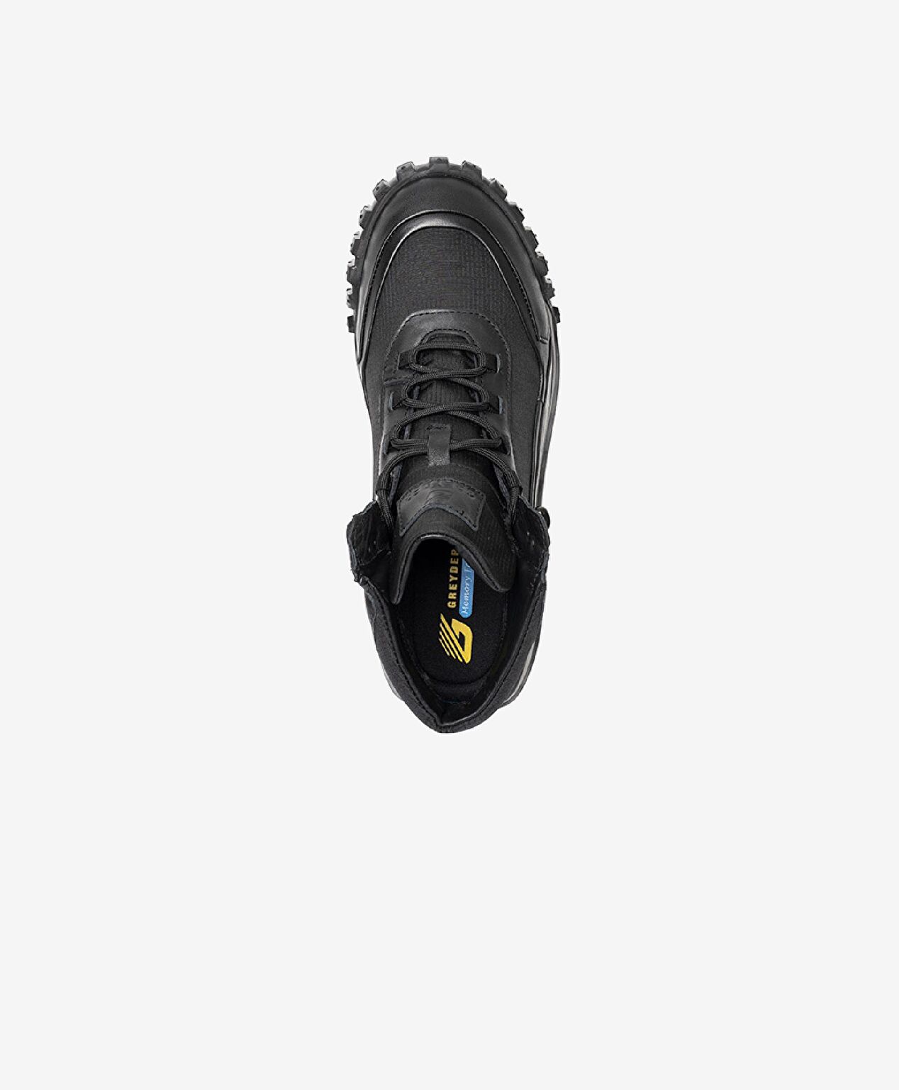 Erkek Siyah Hakiki Deri Memory Foam Taban Sneaker Bot - 4