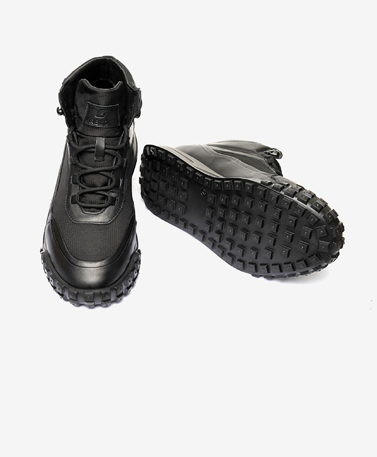 Erkek Siyah Hakiki Deri Memory Foam Taban Sneaker Bot - 6