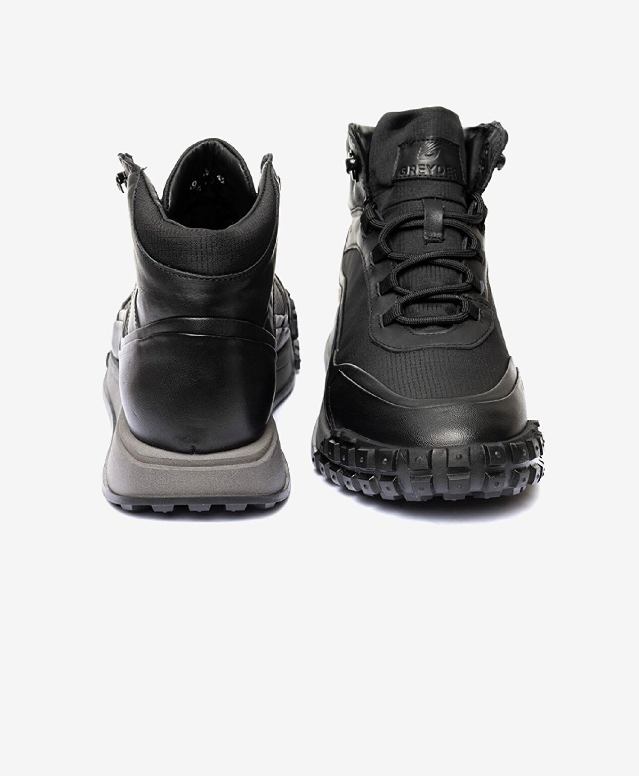 Erkek Siyah Hakiki Deri Memory Foam Taban Sneaker Bot - 7