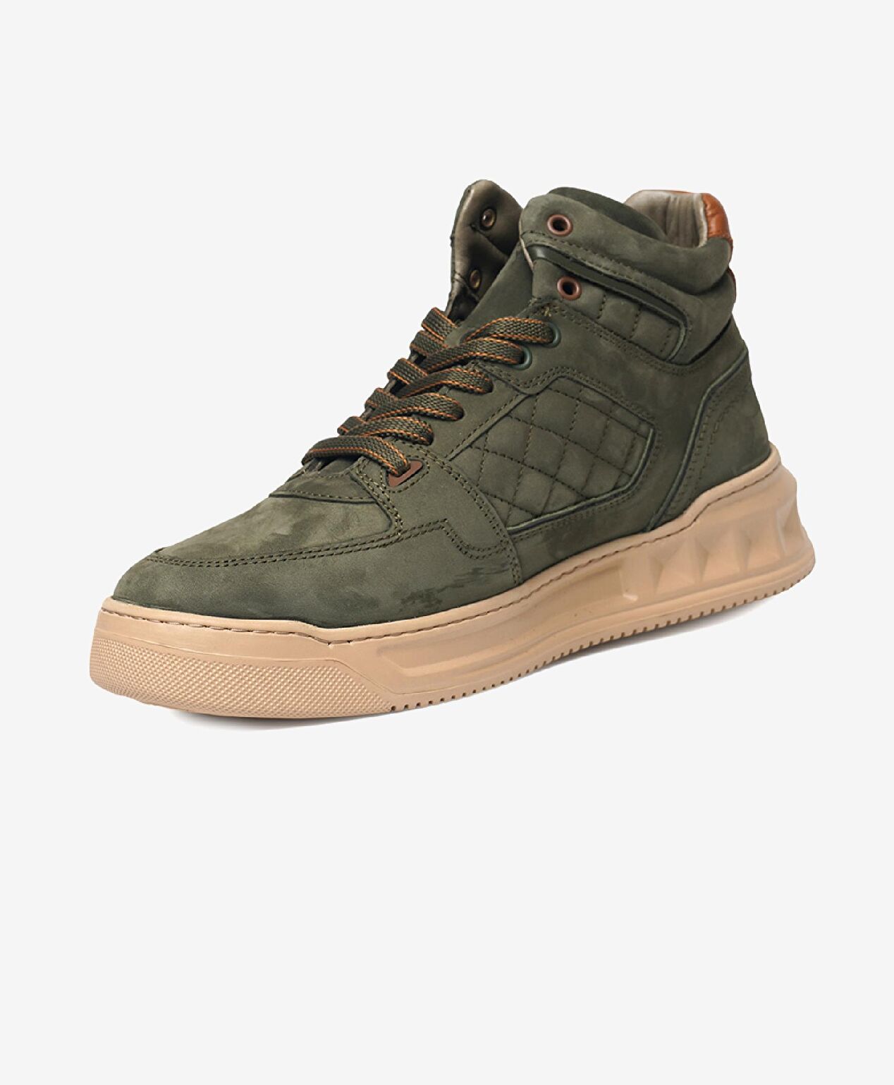 Erkek Haki Hakiki Deri Sneaker Bot - 3