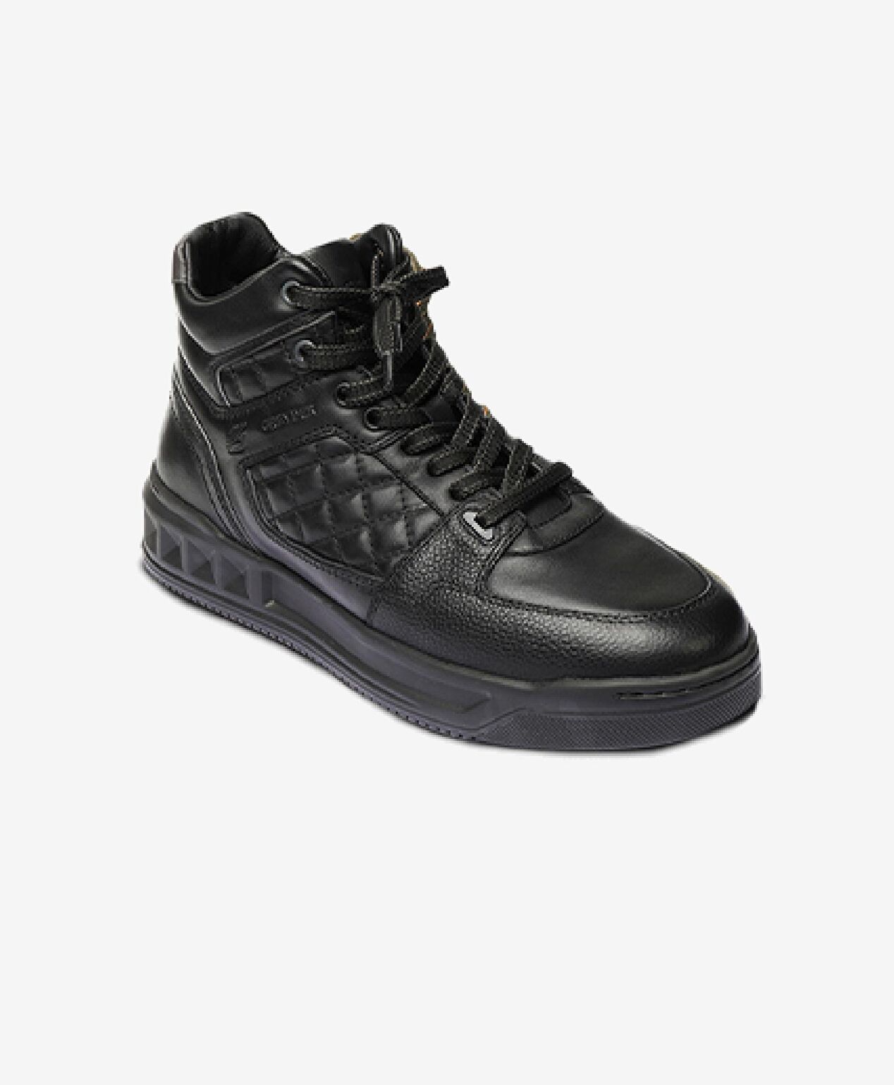 Erkek Siyah Hakiki Deri Sneaker Bot - 2