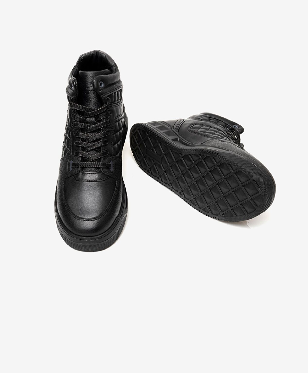 Erkek Siyah Hakiki Deri Sneaker Bot - 6