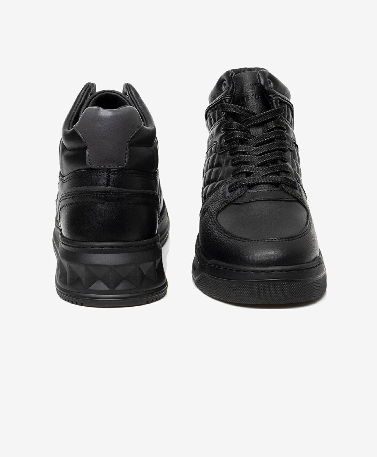 Erkek Siyah Hakiki Deri Sneaker Bot - 7