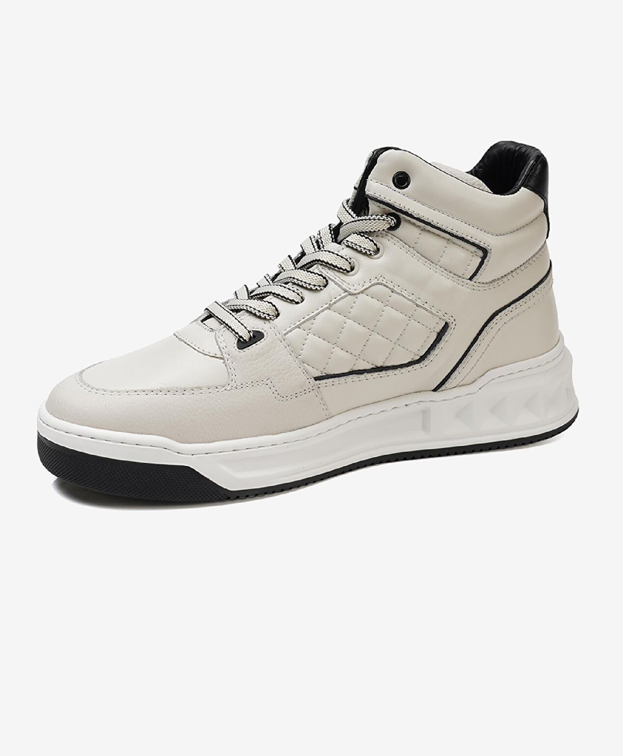 Erkek Beyaz Hakiki Deri Sneaker Bot - 4