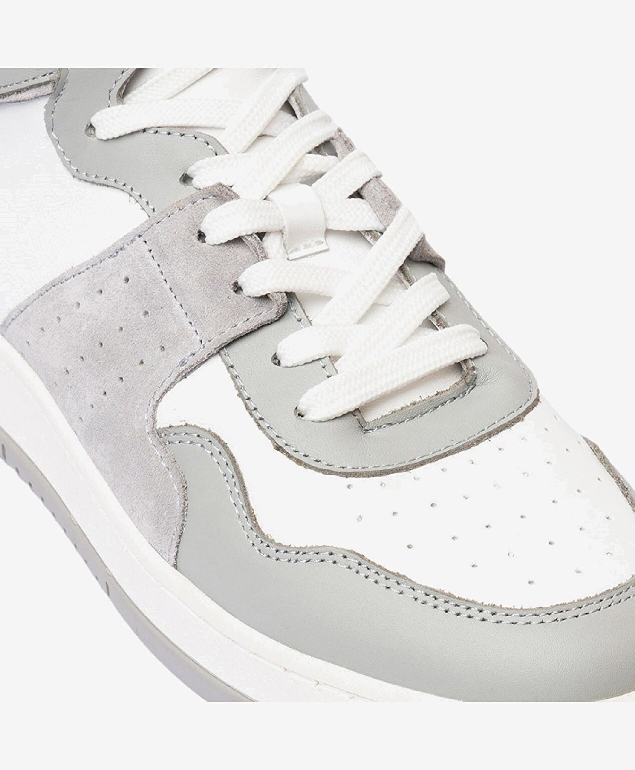 Erkek Gri Beyaz Hakiki Deri Termo Taban Sneaker Bot - 5