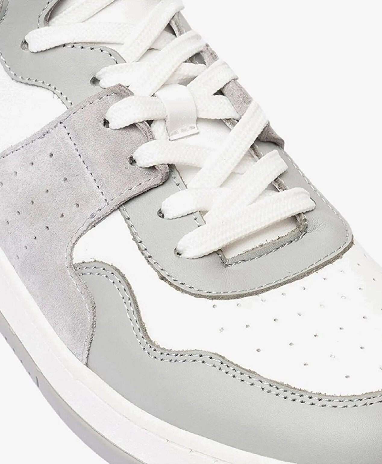 Erkek Gri Beyaz Hakiki Deri Termo Taban Sneaker Bot - 4