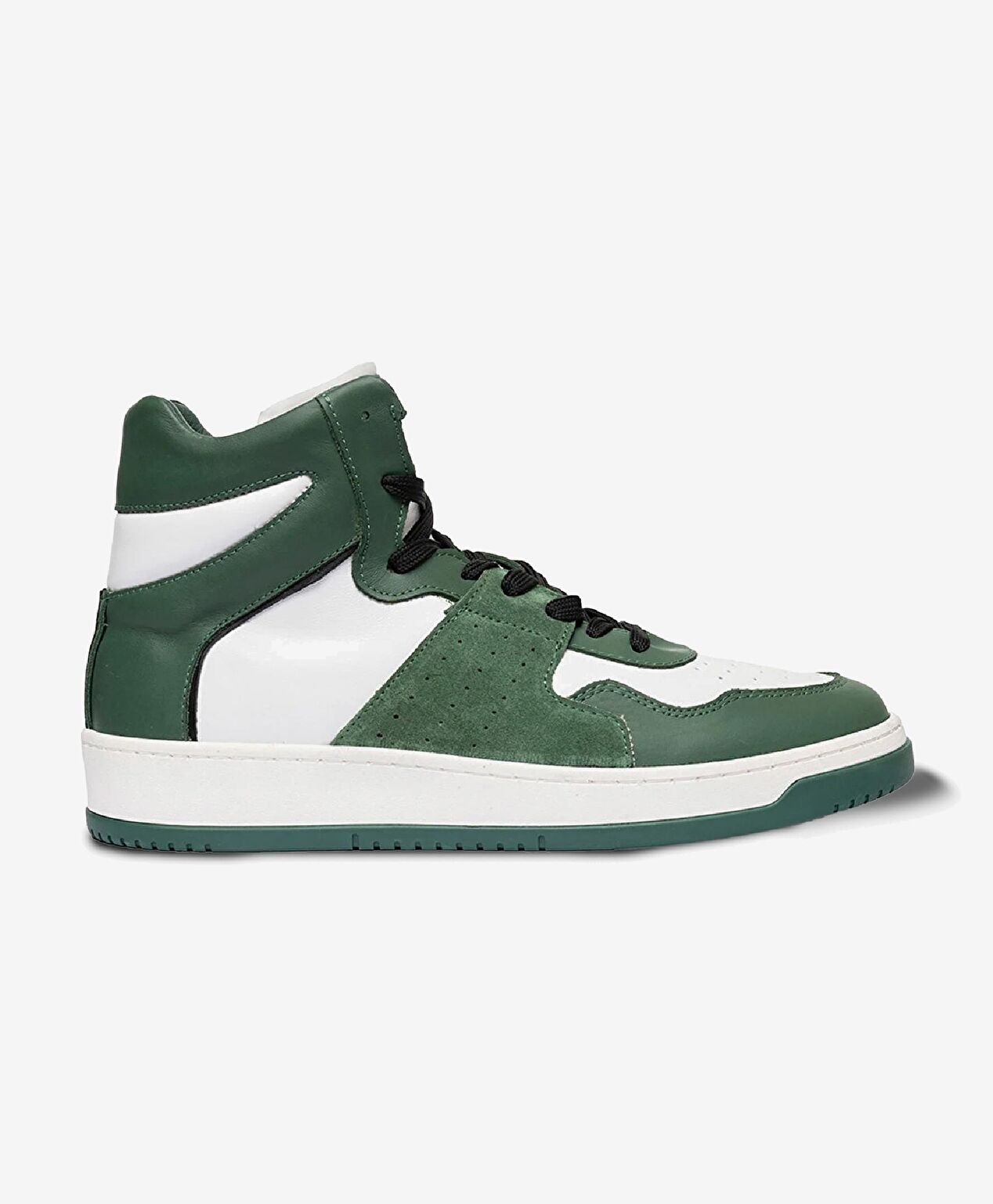 Erkek Yeşil Beyaz Hakiki Deri Sneaker Bot - 1