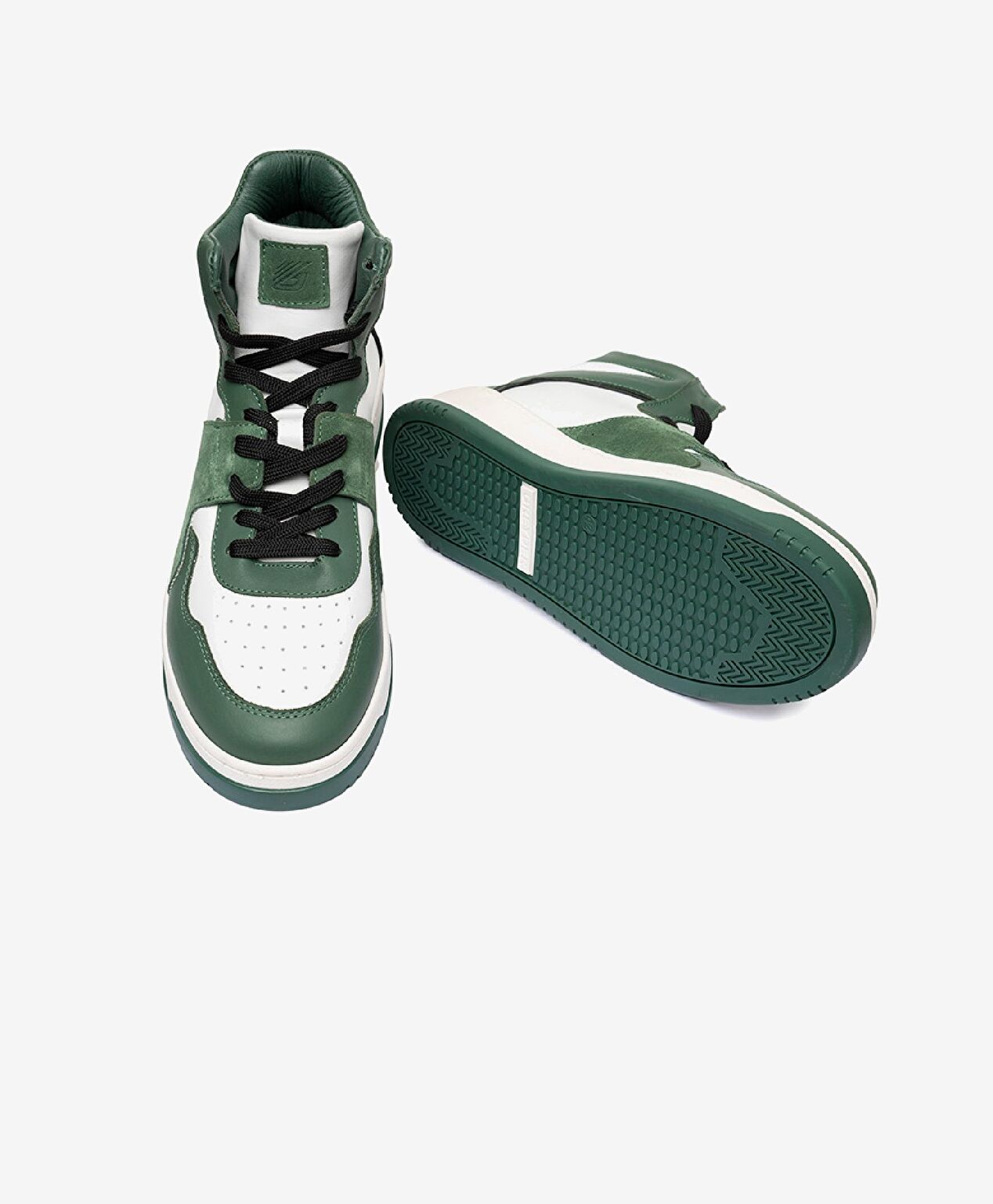 Erkek Yeşil Beyaz Hakiki Deri Sneaker Bot - 5