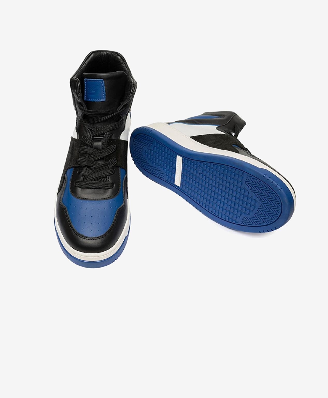 Erkek Siyah Mavi Beyaz Hakiki Deri Sneaker Bot - 6