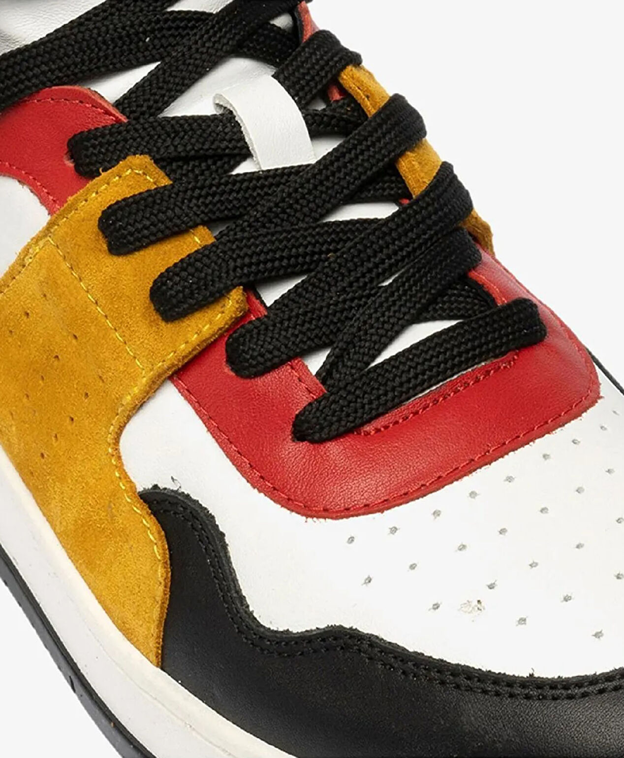 Erkek Sarı Mavi Beyaz Siyah Hakiki Deri Sneaker Bot - 4