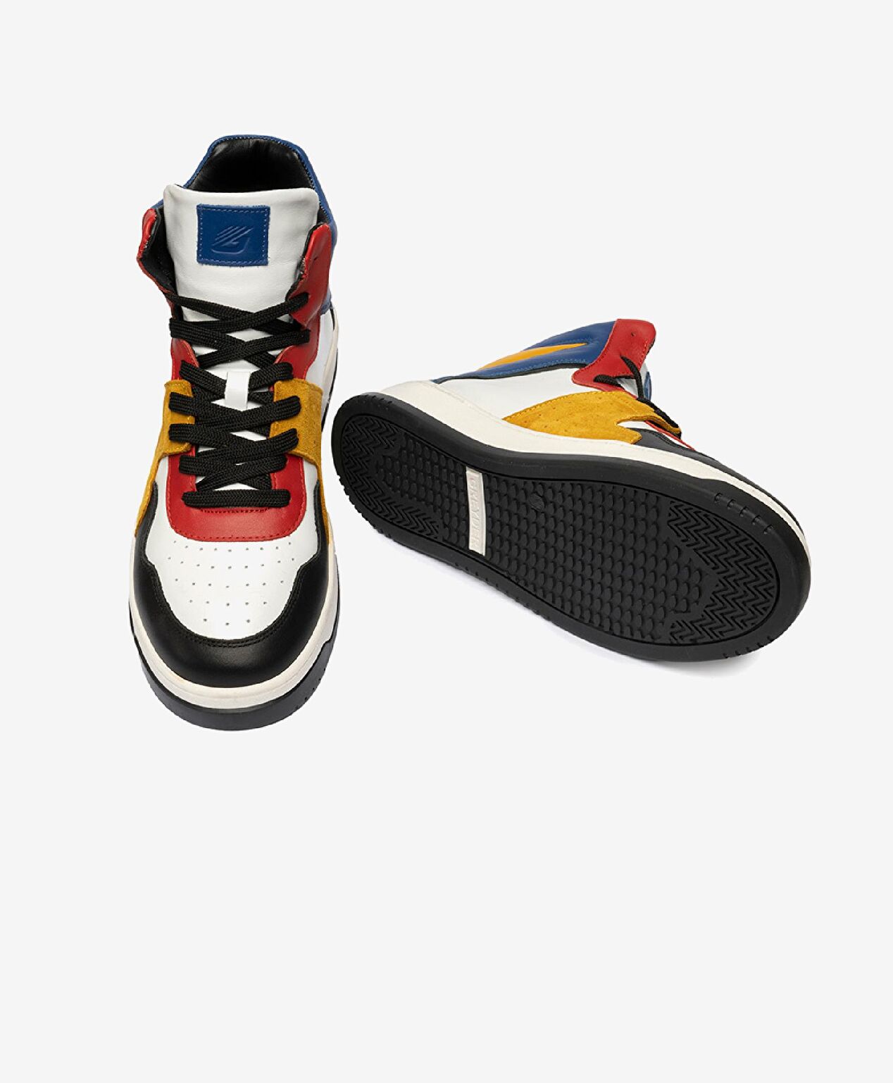 Erkek Sarı Mavi Beyaz Siyah Hakiki Deri Sneaker Bot - 5