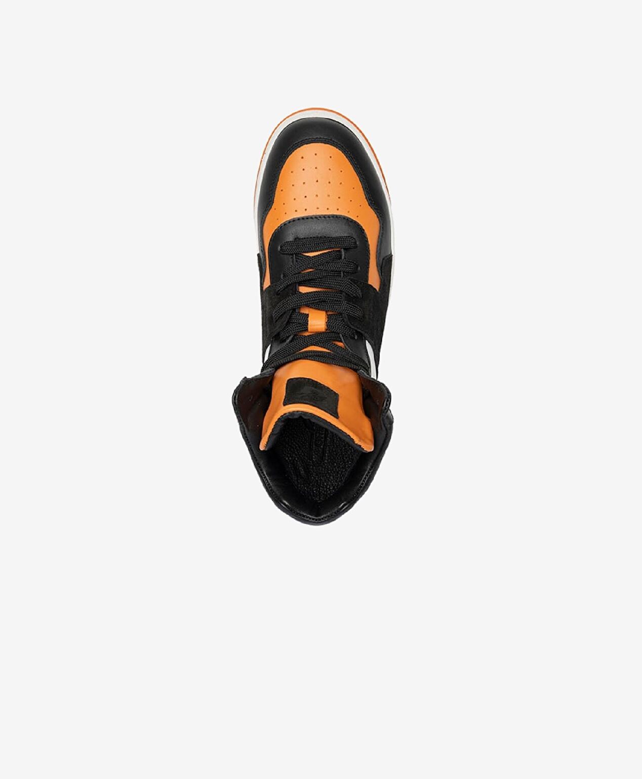 Erkek Siyah Turuncu Beyaz Hakiki Deri Sneaker Bot - 3