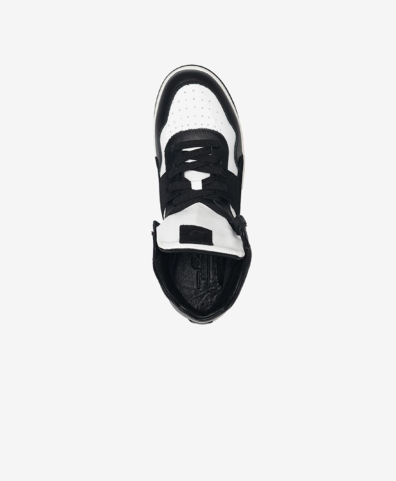 Erkek Siyah Beyaz Hakiki Deri Sneaker Bot - 3