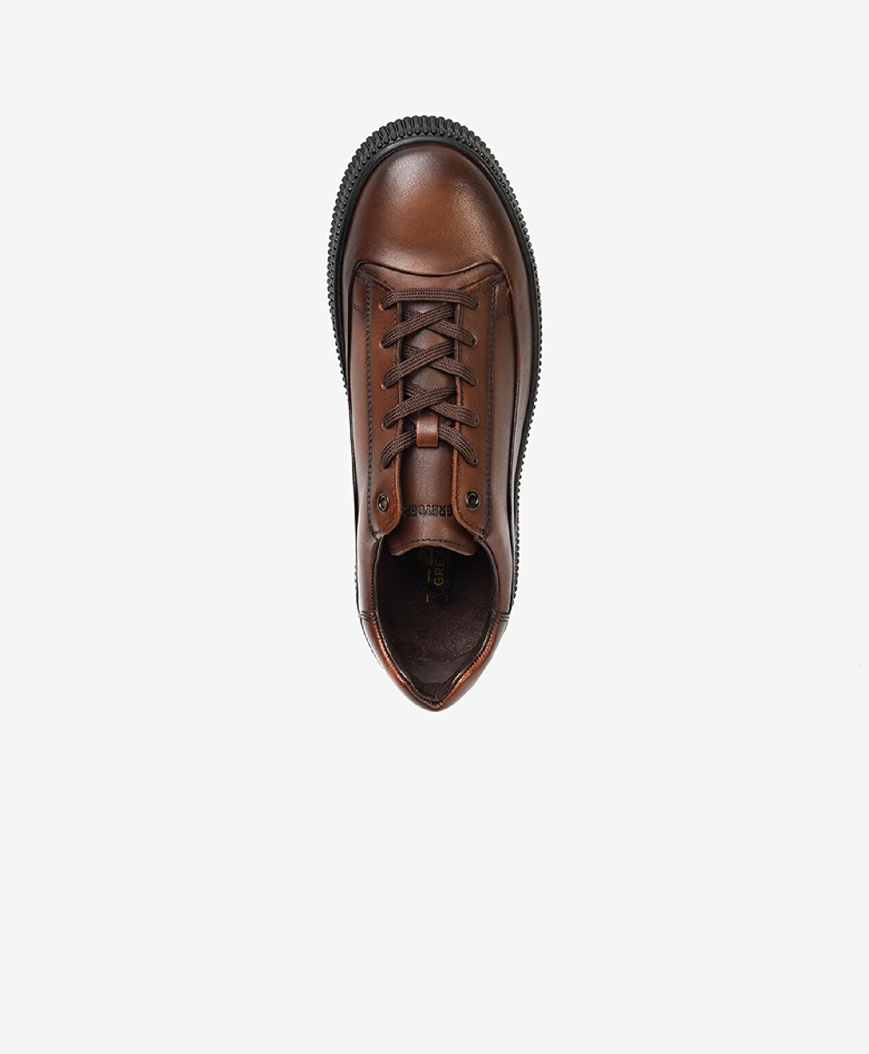Erkek Taba Hakiki Deri Sneaker Ayakkabı - 4