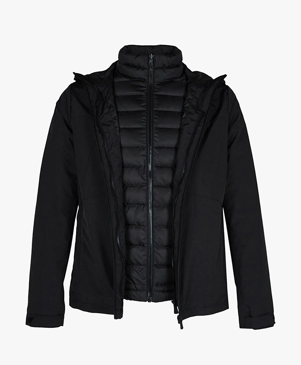 Erkek Siyah Kaz Tüyü Su İtici Çift Taraflı Mont - 6