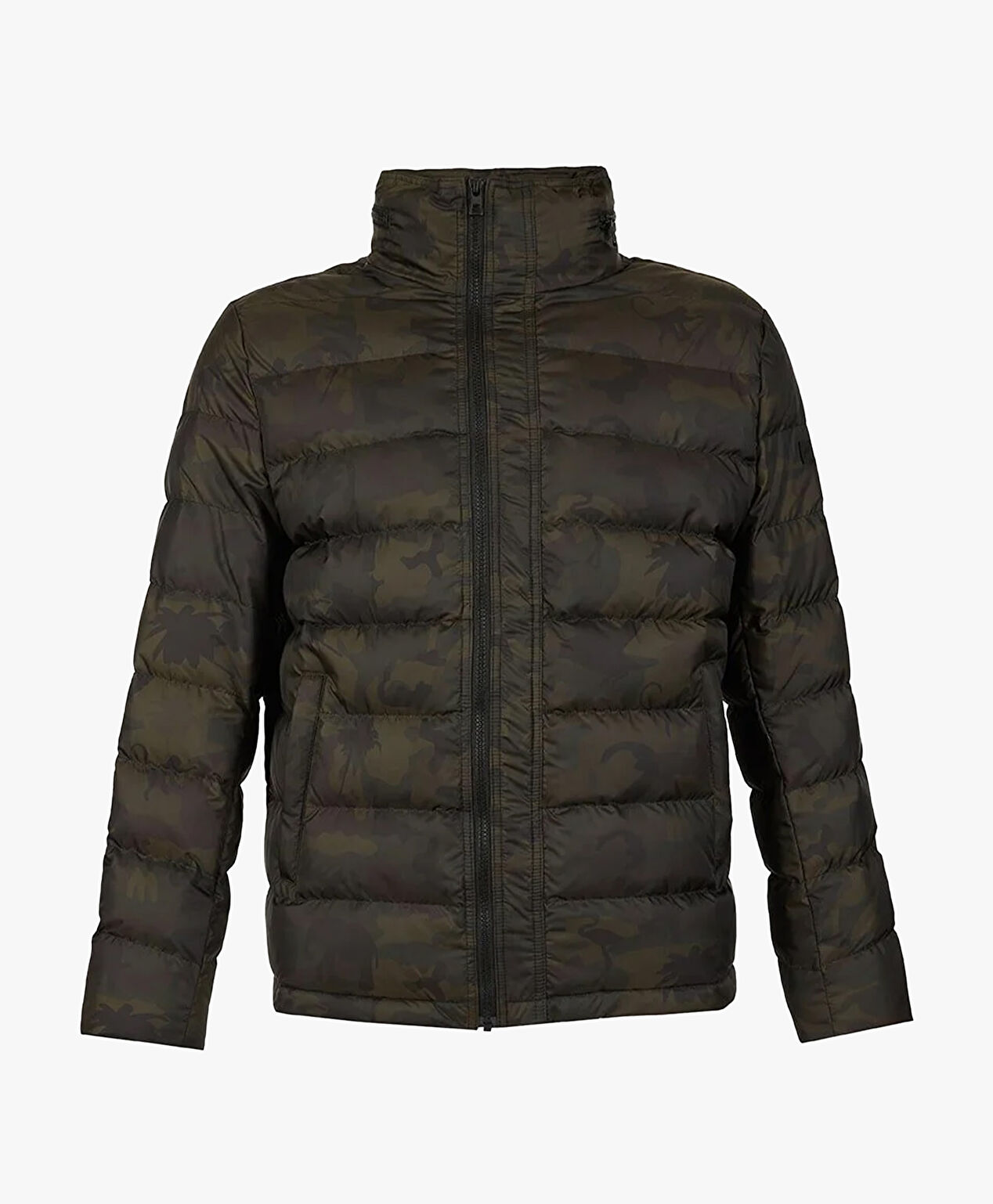 Erkek Haki Siyah Kaz Tüyü Su İtici Mont - 1