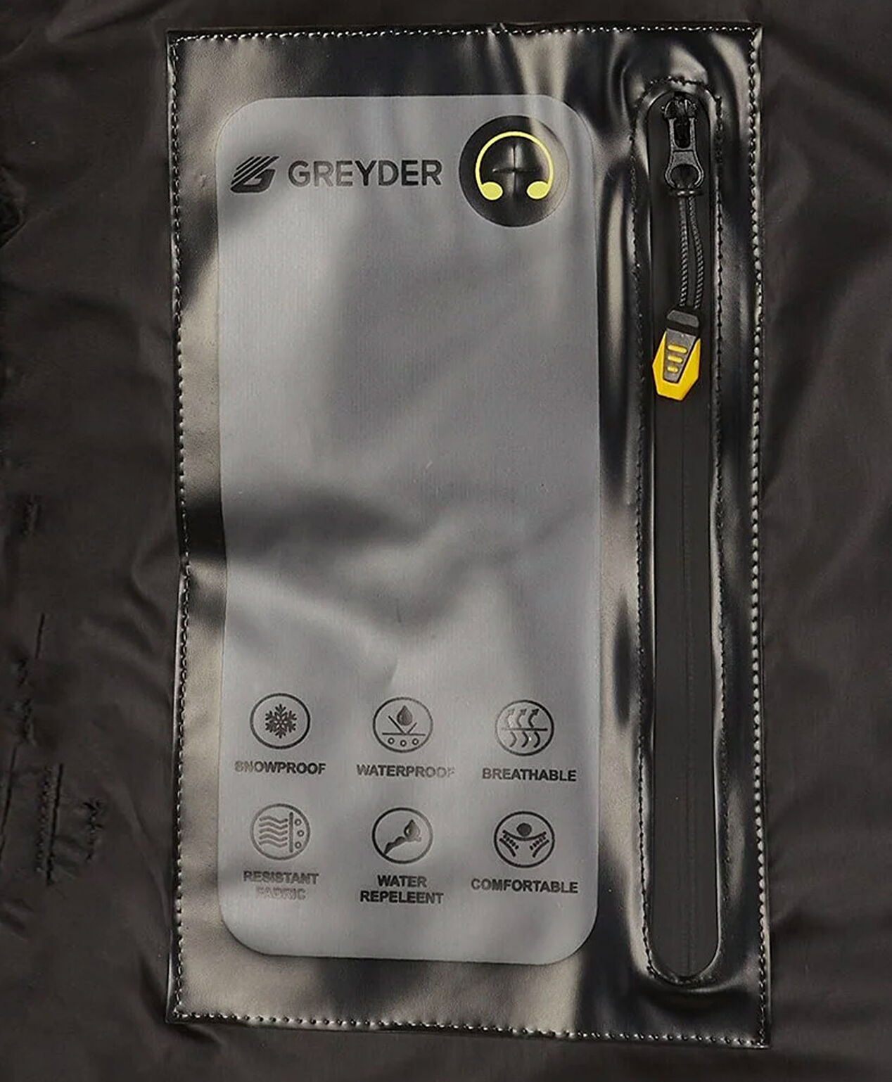 Erkek Haki Siyah Kaz Tüyü Su İtici Mont - 6