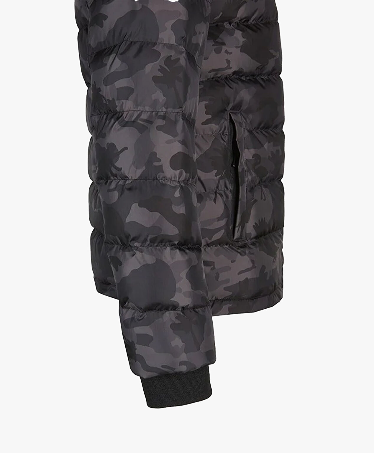 Erkek Siyah Füme Kaz Tüyü Su İtici Kamuflaj Mont - 3