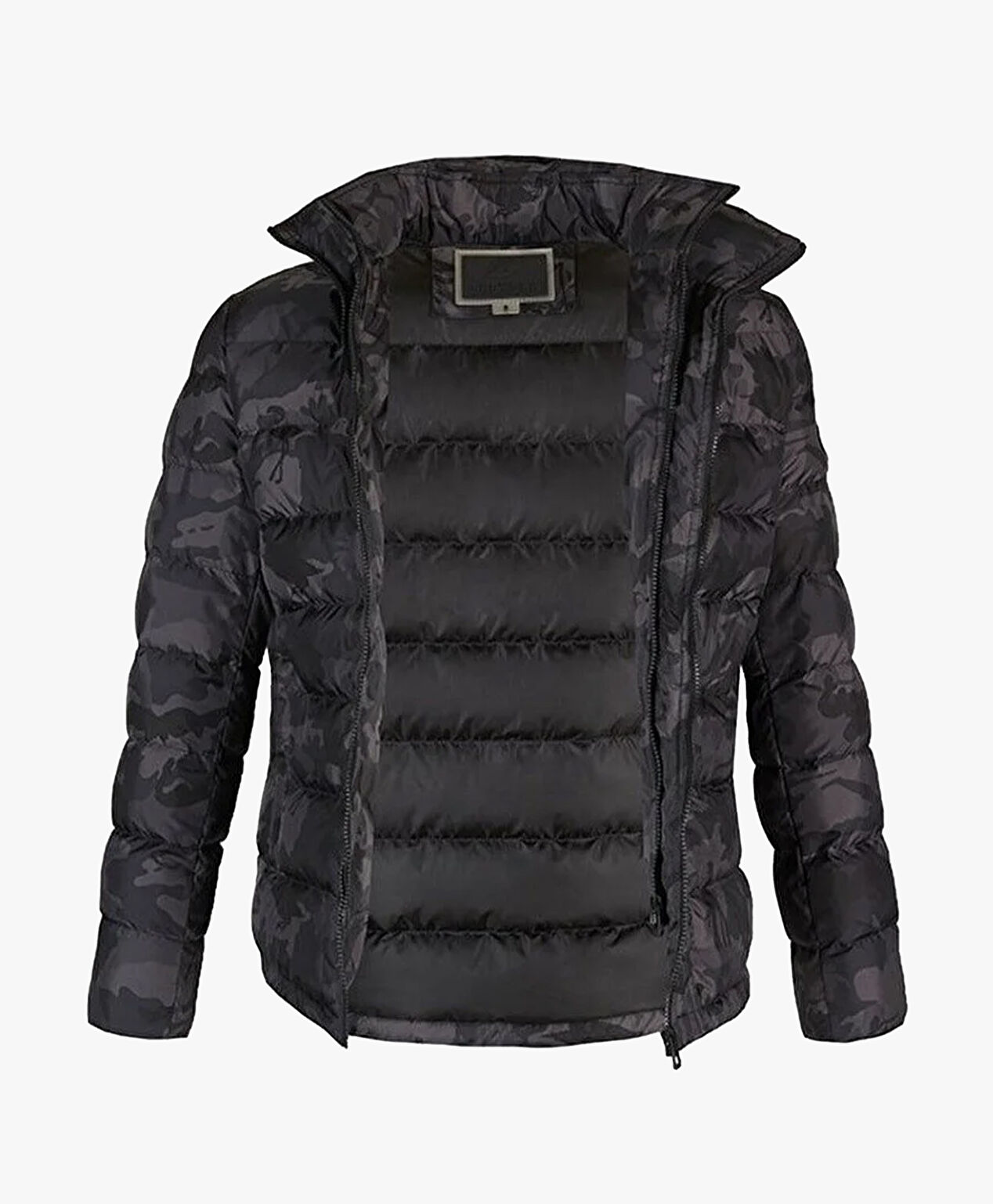 Erkek Siyah Füme Kaz Tüyü Su İtici Kamuflaj Mont - 5