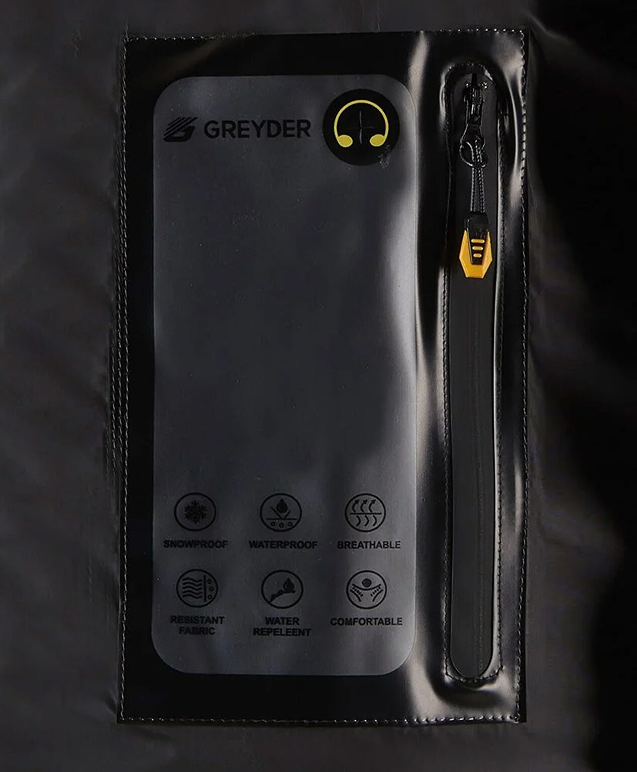 Erkek Siyah Füme Kaz Tüyü Su İtici Kamuflaj Mont - 6