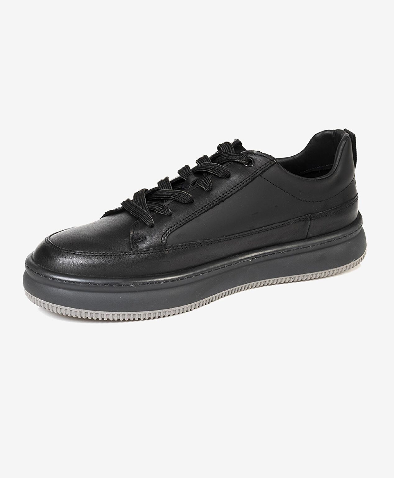 Erkek Siyah Hakiki Deri Sneaker Ayakkabı - 2