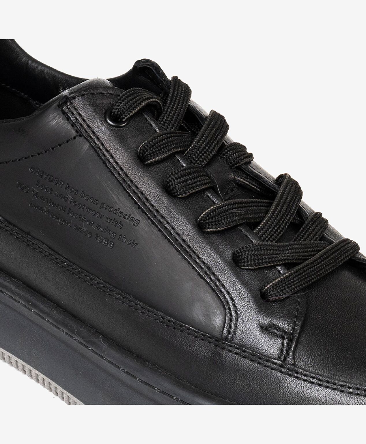 Erkek Siyah Hakiki Deri Sneaker Ayakkabı - 4