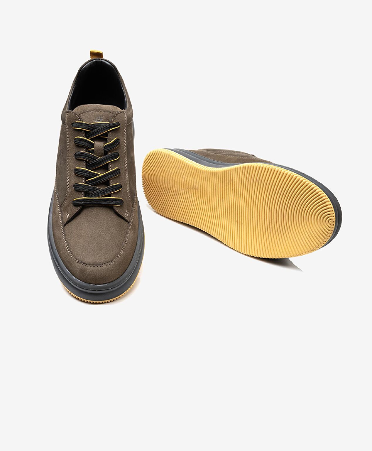 Erkek Duman Hakiki Deri Sneaker Ayakkabı - 6