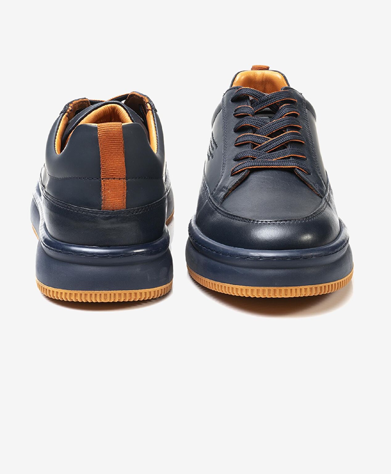 Erkek Lacivert Hakiki Deri Sneaker Ayakkabı - 6