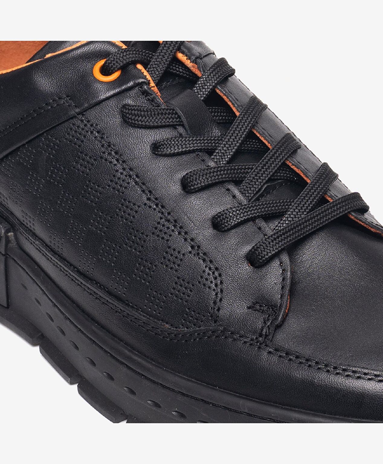 Erkek Siyah Hakiki Deri Casual Ayakkabı - 4