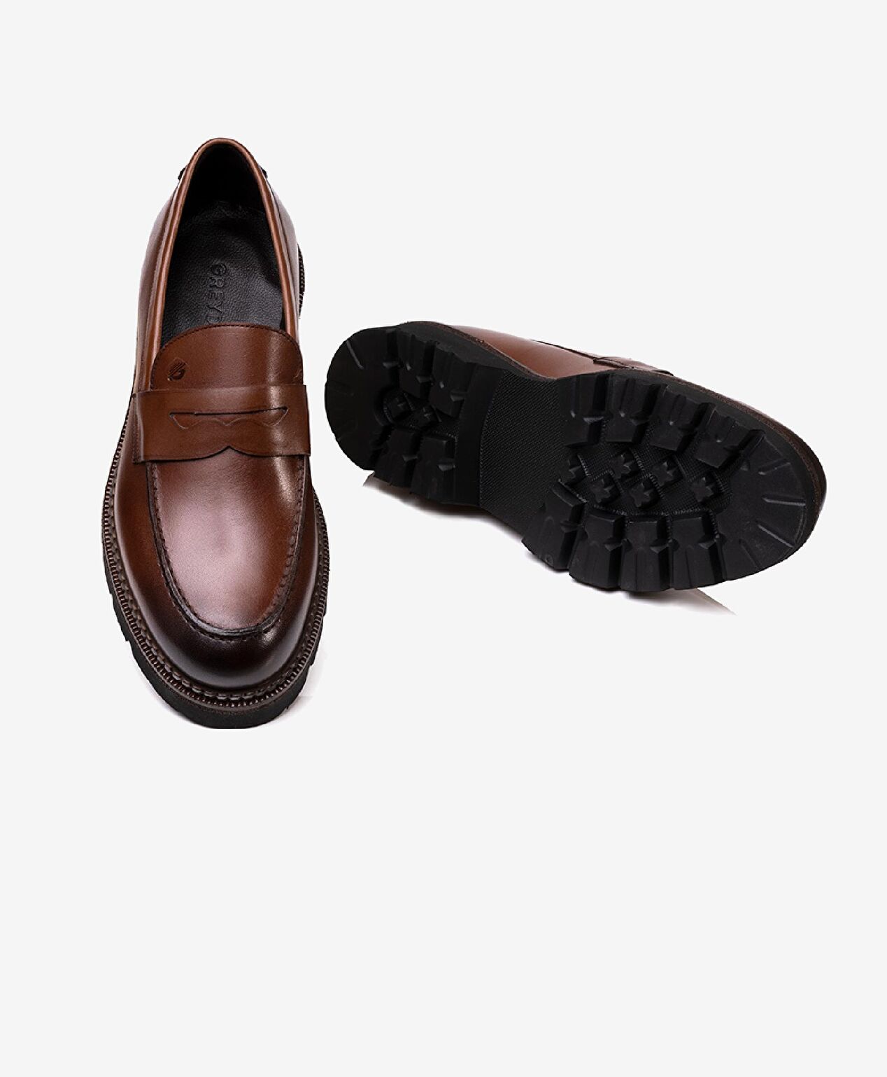 Erkek Kahverengi Hakiki Deri Klasik Ayakkabı - 5