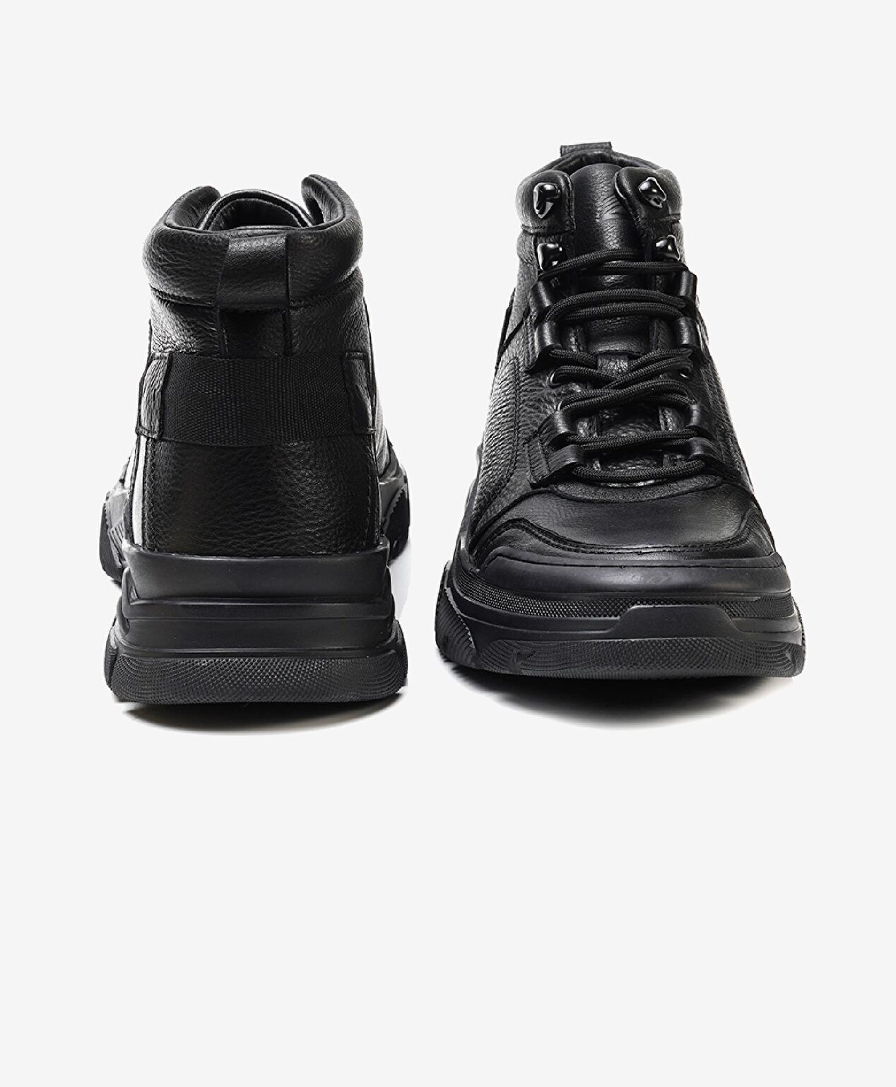 Erkek Siyah Hakiki Deri Casual Bot - 6