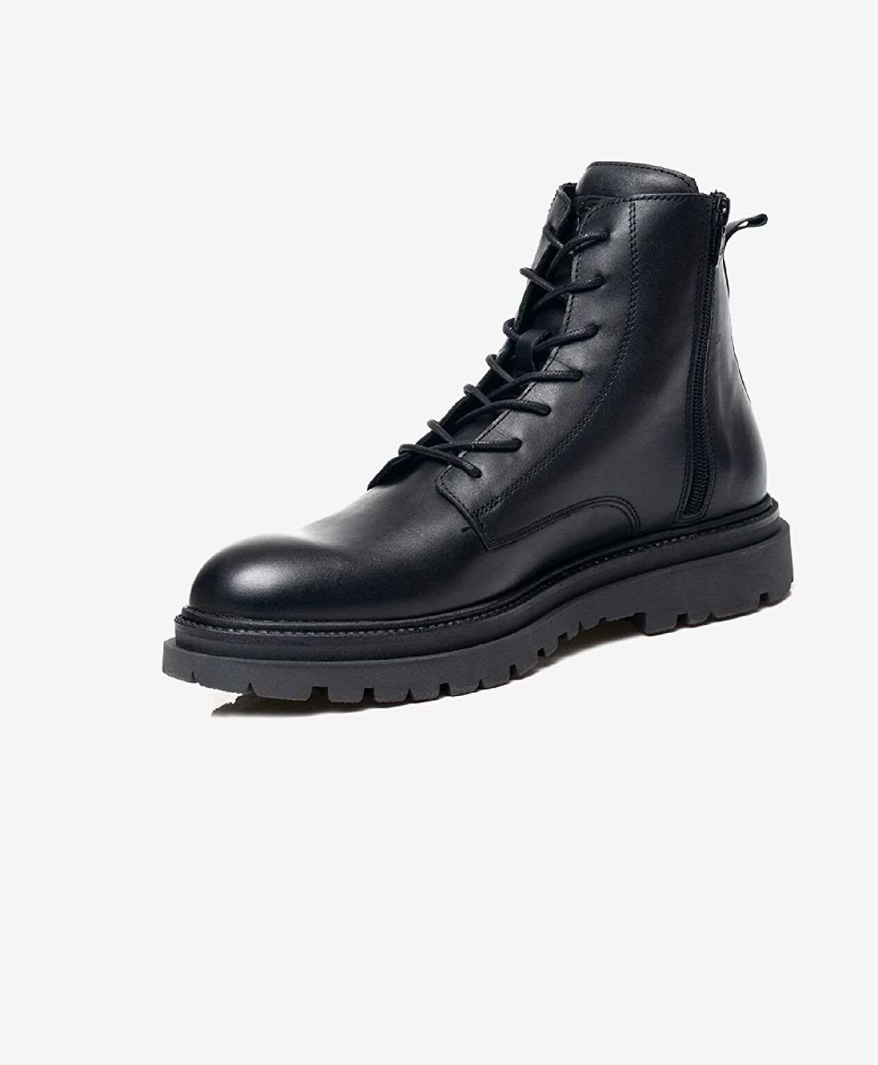 Erkek Siyah Hakiki Deri Military Bot - 3