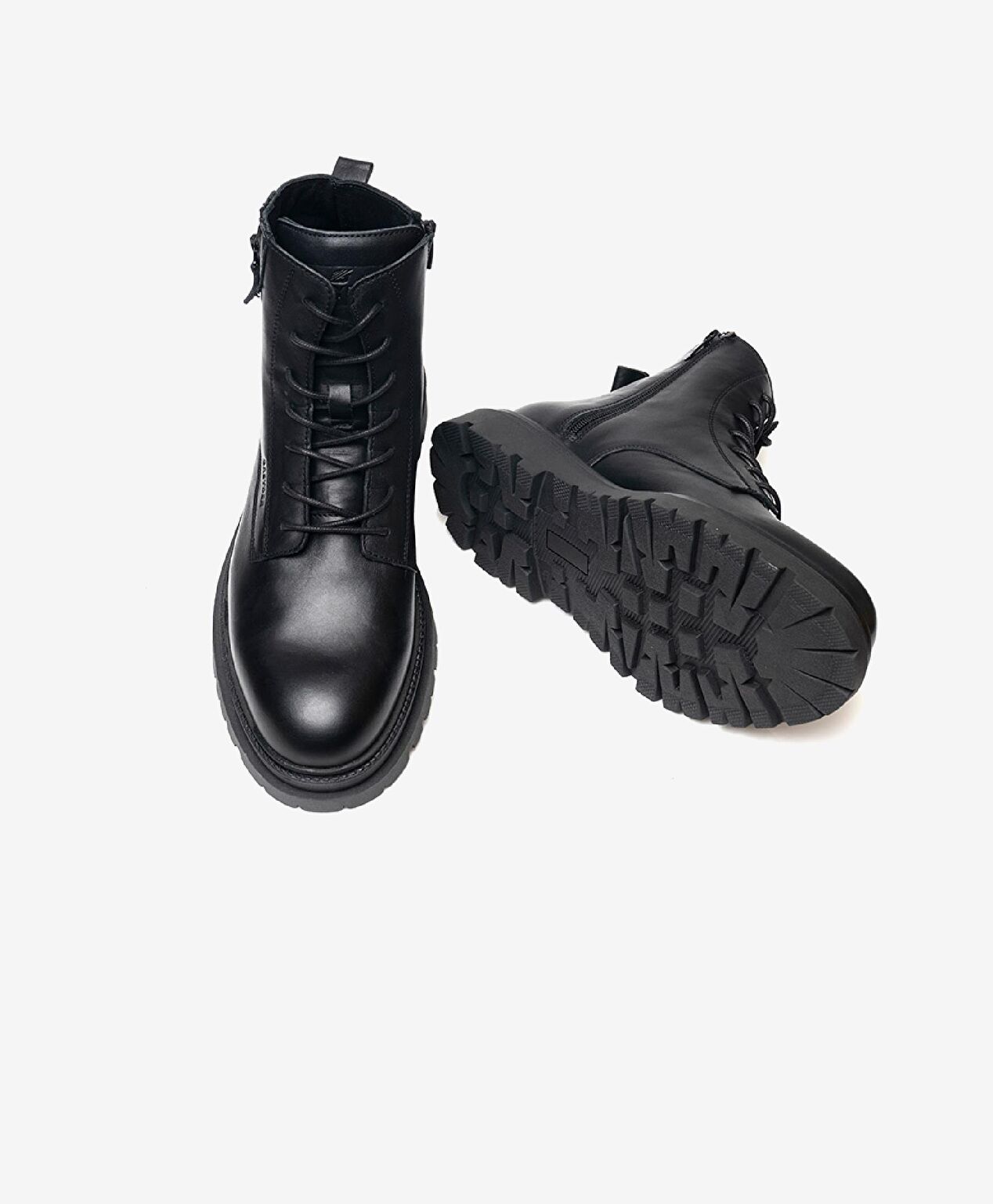 Erkek Siyah Hakiki Deri Military Bot - 6
