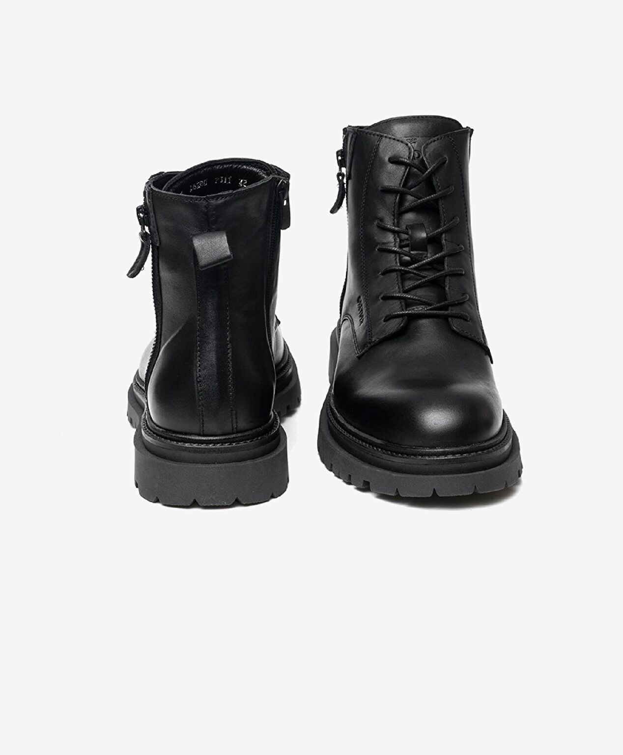 Erkek Siyah Hakiki Deri Military Bot - 7