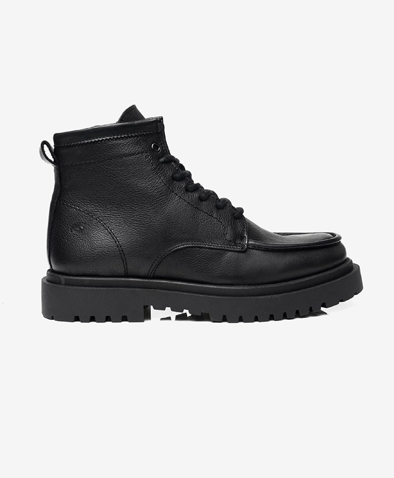 Erkek Siyah Hakiki Deri Casual Bot - 1