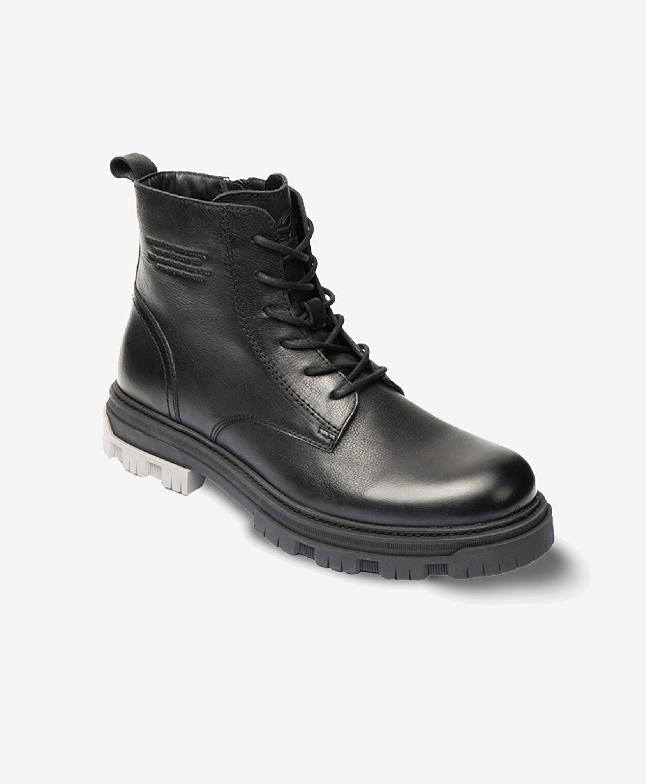 Erkek Siyah Hakiki Deri Military Bot - 2