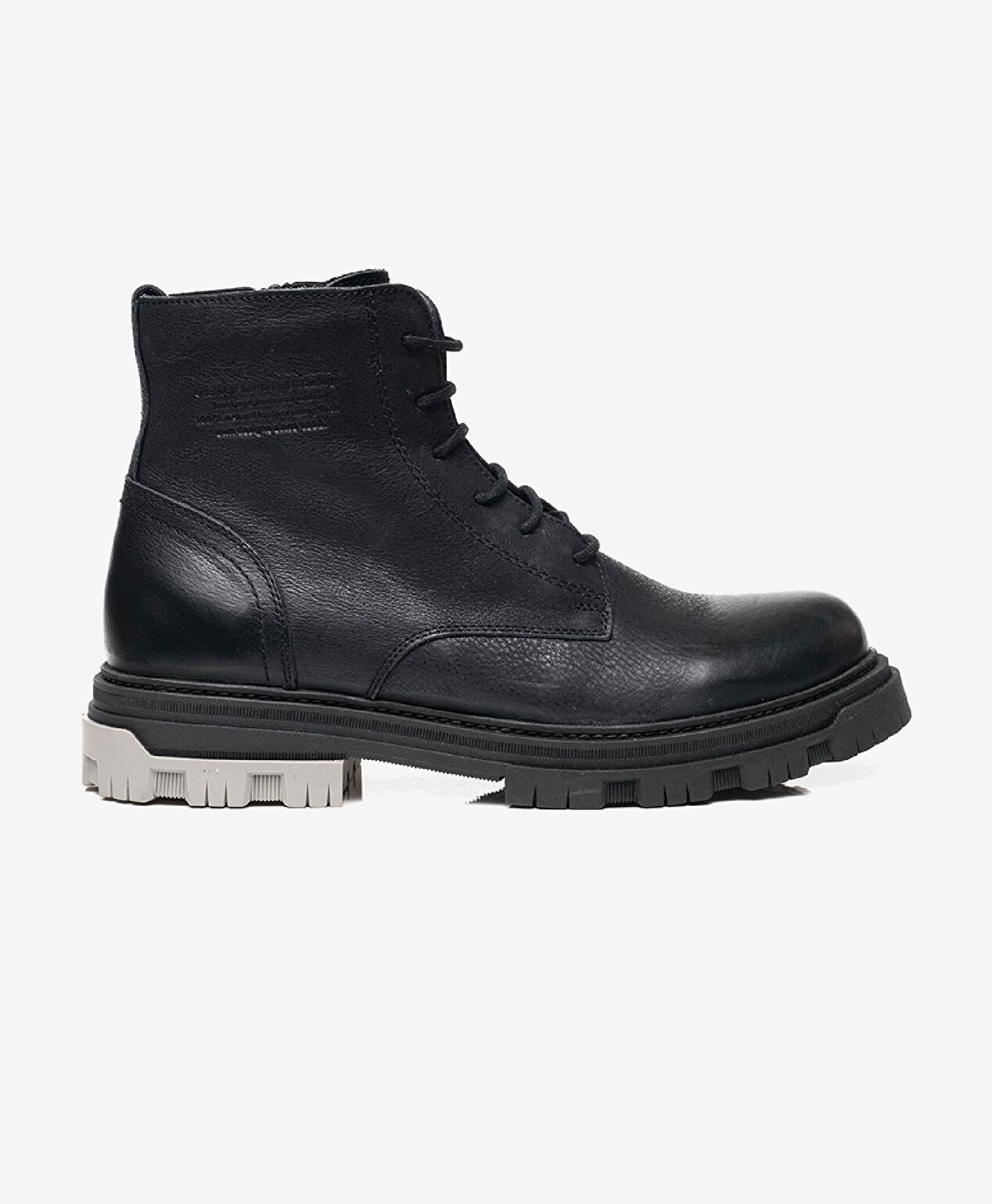 Erkek Siyah Hakiki Deri Military Bot - 1