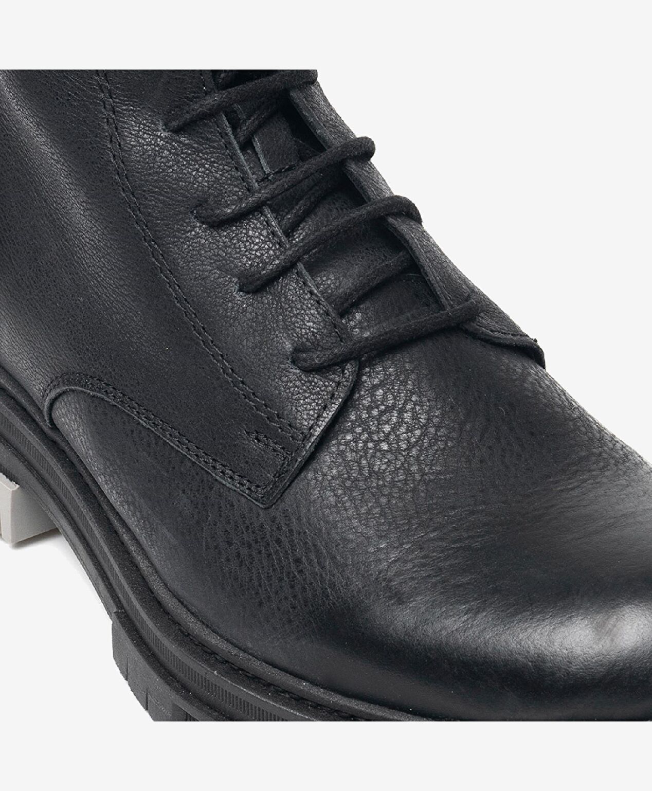 Erkek Siyah Hakiki Deri Military Bot - 5